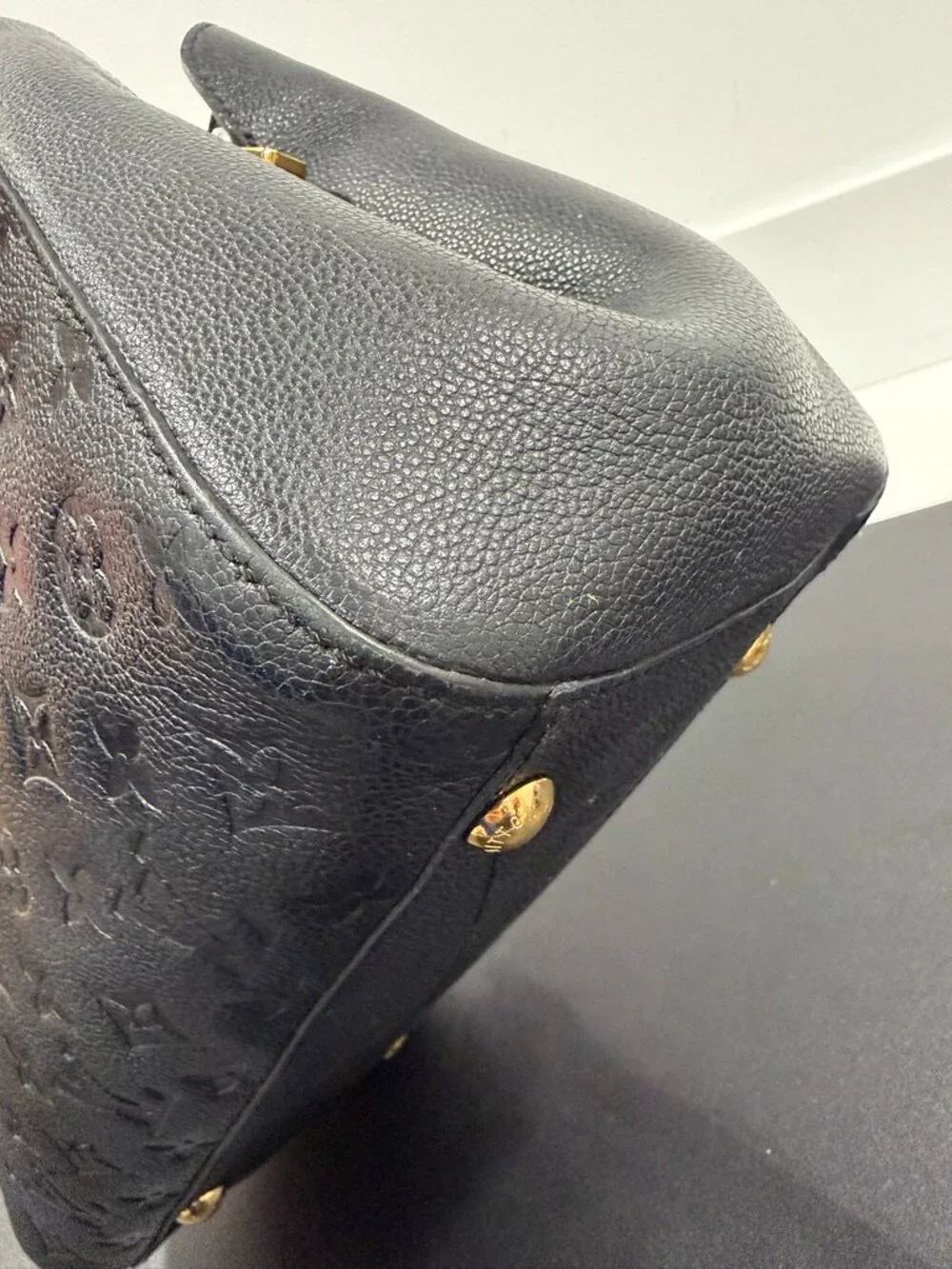 Louis Vuitton Montaigne MM Handbag Black Empreinte (JB1486)